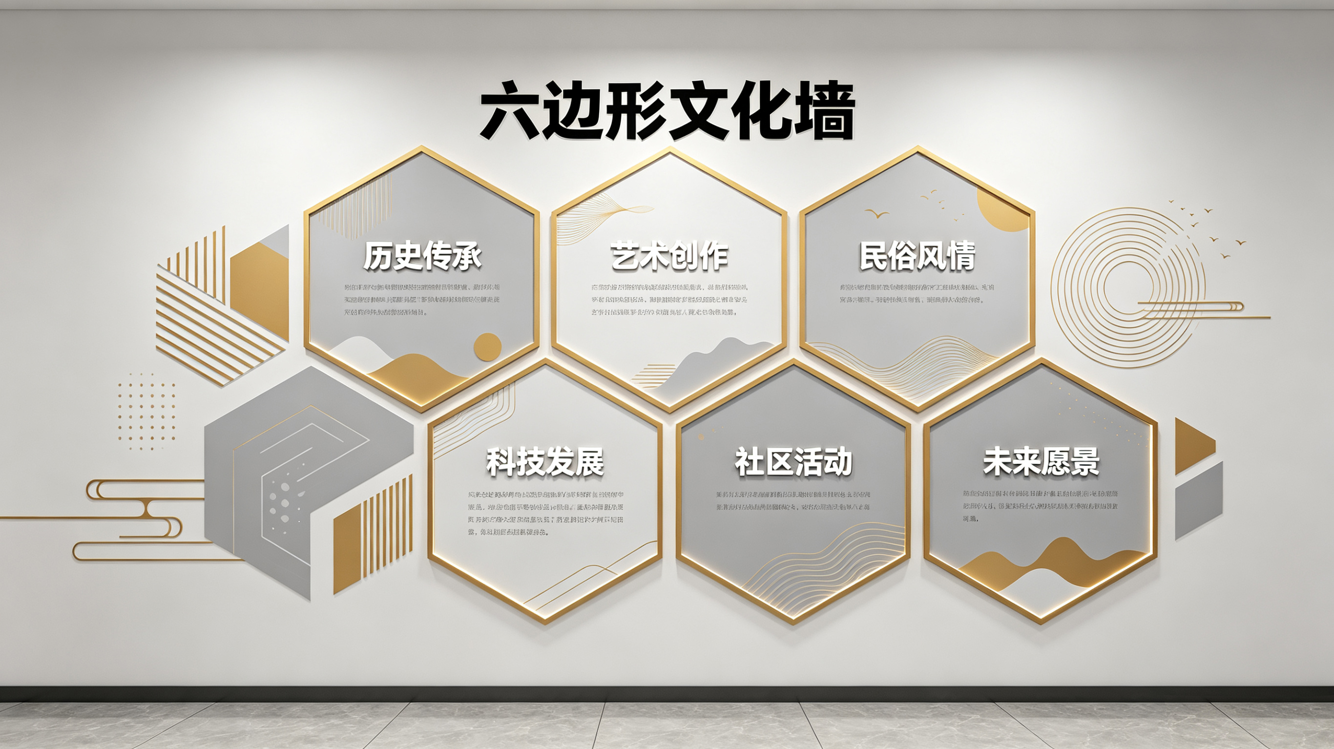 永平企业文化墙 | 六边形信息美学